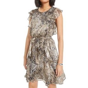 Bar III Ruffled Snake-Embossed Mini Dress Size XL